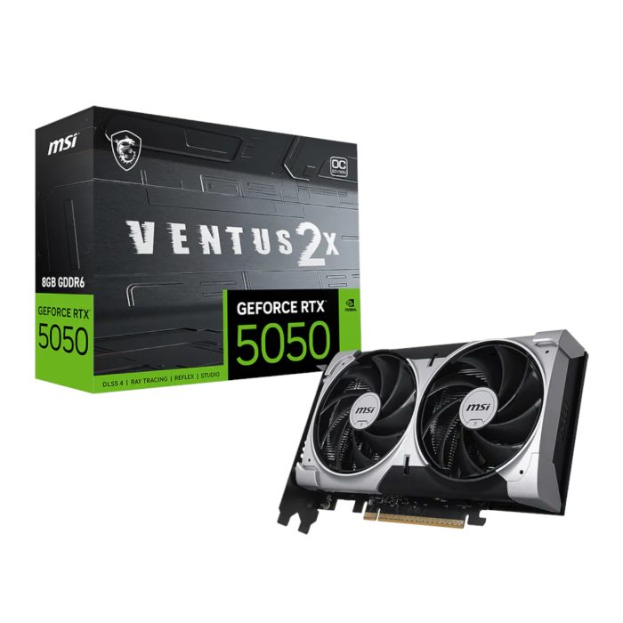 MSI GeForce RTX 5050 VENTUS 2X OC | 8GB GDDR6 | 2560 CUDA Cores | NVIDIA Blackwell - New - Image 1