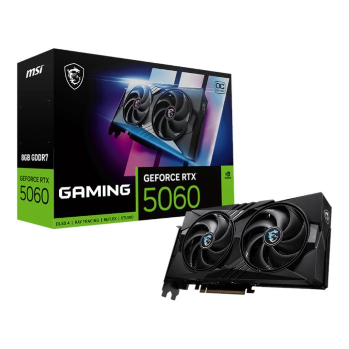 RTX5060GAMINGOC8GB_MSI-GF-RTX-5060-GAMING-OC-8GB_wr_01 MSI GeForce RTX 5060 GAMING OC | 8GB GDDR7 | 3840 CUDA Cores | 2640MHz Boost | PCIe Gen 5 - New - Image 1