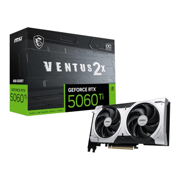 MSI RTX 5060 Ti VENTUS 2X OC PLUS | 8GB GDDR7 | 4608 CUDA Cores | 2602 MHz Boost - New - Image 1