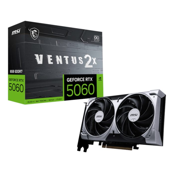 MSI GeForce RTX 5060 VENTUS 2X OC | 8GB GDDR7 | NVIDIA Blackwell | 2527MHz Boost | PCIe Gen 5 - New - Image 1