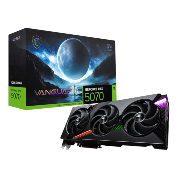 MSI GeForce RTX 5070 VANGUARD SOC | 12GB GDDR7 | 6144 CUDA Cores | 2655MHz Boost | PCIe Gen 5 - New - Image 1