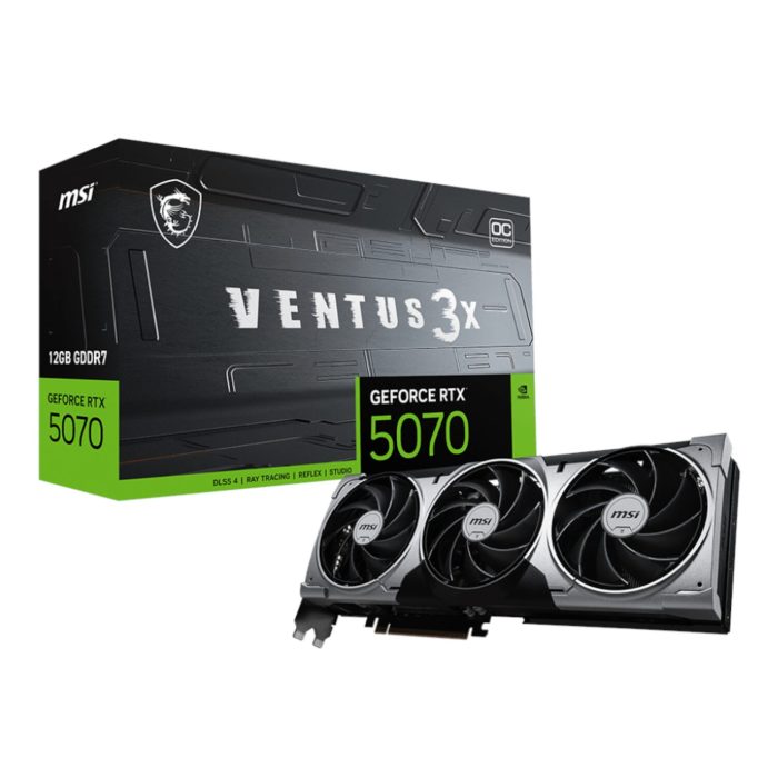 MSI GeForce RTX 5070 VENTUS 3X OC | 12GB GDDR7 | 6144 CUDA Cores | PCIe Gen 5 | Triple Fan Cooling - New - Image 1