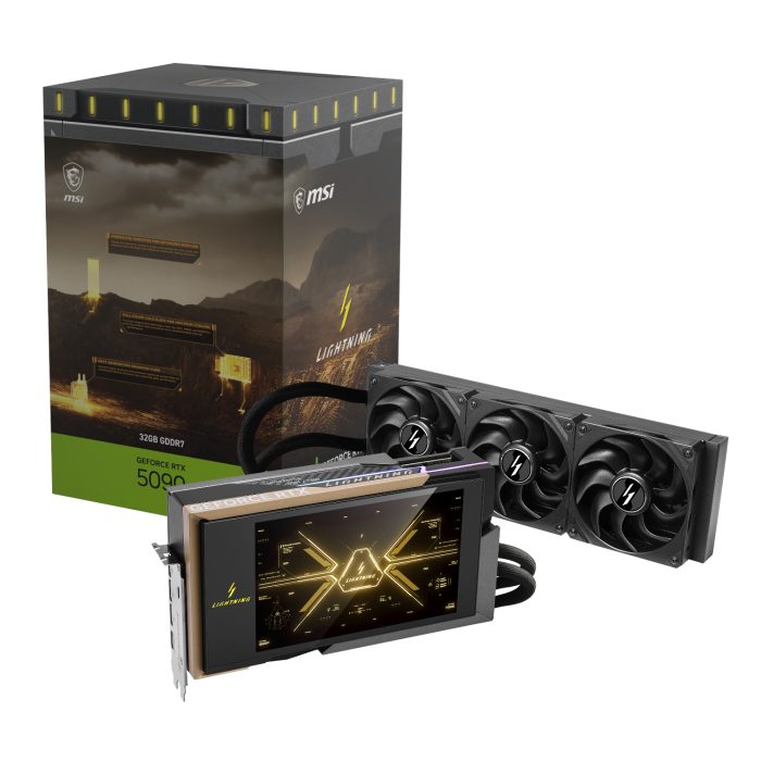 MSI GeForce RTX 5090 32G Lightning Z LCD | 32GB GDDR7 | 2775MHz Core Clock | 512-bit Memory Bus | Liquid Cooled - New - Image 1