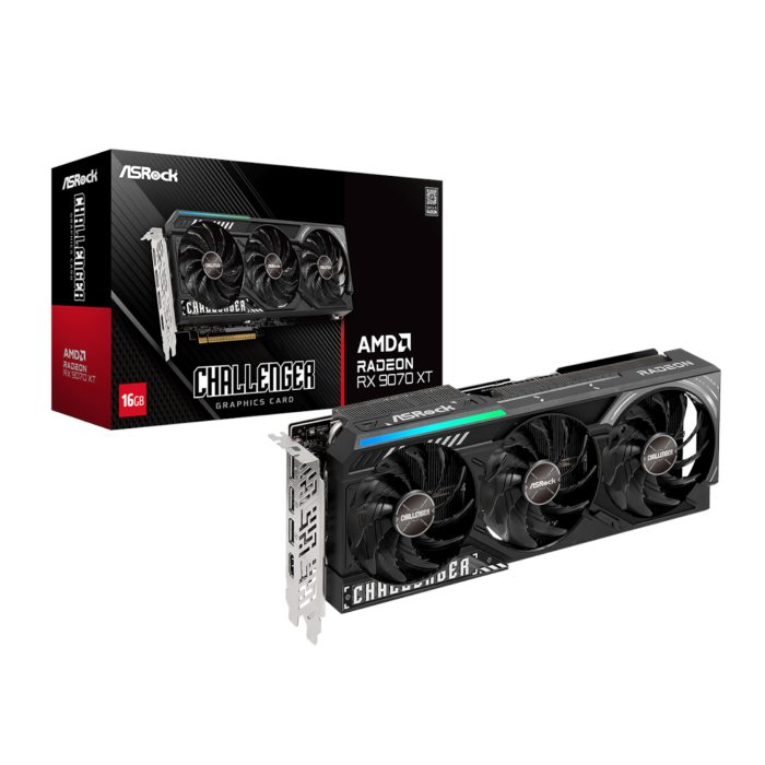 ASRock Radeon RX 9070 XT Challenger | 16GB GDDR6 | AMD RDNA 4 | Boost 2970MHz | PCI-E 5.0 - New - Image 1