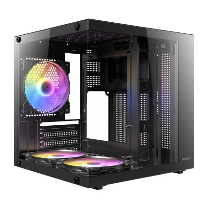 Antec VCX10M RGB | Micro-ATX & Mini-ITX | 270° Panoramic Glass | 3x 120mm RGB Fans | Dual Chamber - New