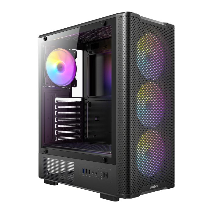 VX310-ARGB_Antec-VX310-ARGB-ATX-Gaming-Chassis-Black_wr_01a Antec VX310 ARGB | Mid Tower ATX | Tempered Glass | 4x ARGB Fans | 320mm GPU Support - New - Image 1