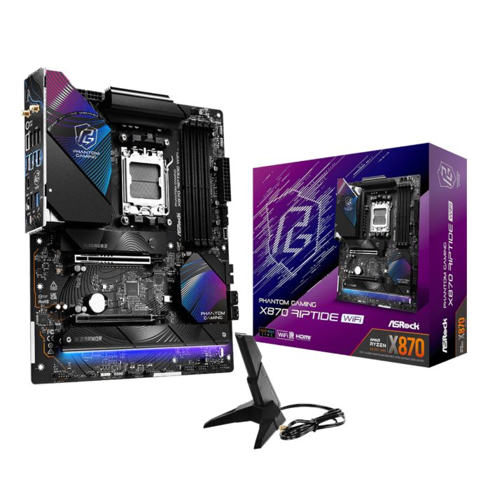 ASRock X870 Riptide | AMD AM5 Socket | Wi-Fi 7 & 2.5G LAN | DDR5-8000+ OC | PCIe 5.0 - New - Image 1
