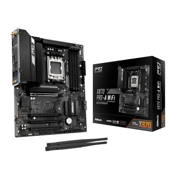 X870PROAWIFI_ASRock-X870-A-Pro-WiFi-AMD-AM5-ATX-Gaming-Motherboard_wr_01 ASRock X870 Pro-A WiFi | AMD AM5 Socket | PCIe 5.0 | Wi-Fi 7 | 256GB DDR5 Support - New - Image 1