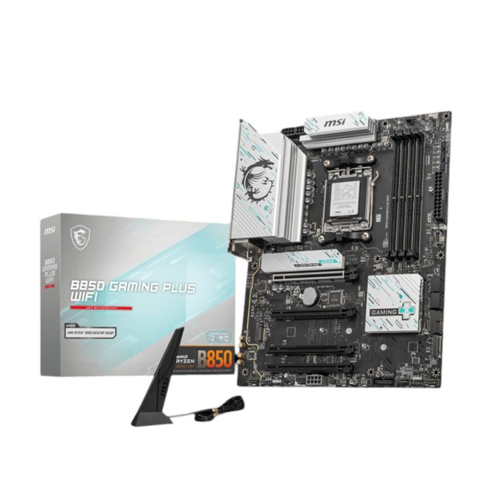 b50-wr-01 MSI B850 GAMING PLUS WIFI | AMD AM5 ATX | Wi-Fi 7 & 5G LAN | PCIe 5.0 | DDR5 8200+ MT/s - New - Image 1