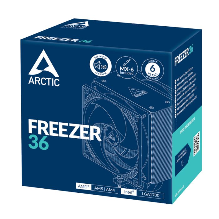 ARCTIC Freezer 36 | Dual Fan Push-Pull | Intel & AMD Compatible | LGA1851 Ready - New - Image 1