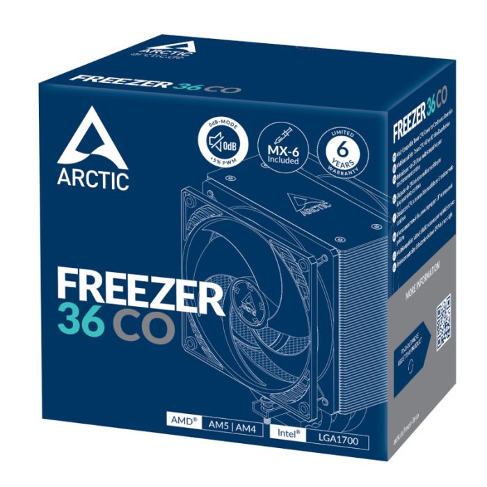 ARCTIC Freezer 36 CO | Dual Fan Push-Pull | Multi-Socket Intel & AMD | Double Ball Bearing | 120mm Fans - New - Image 1