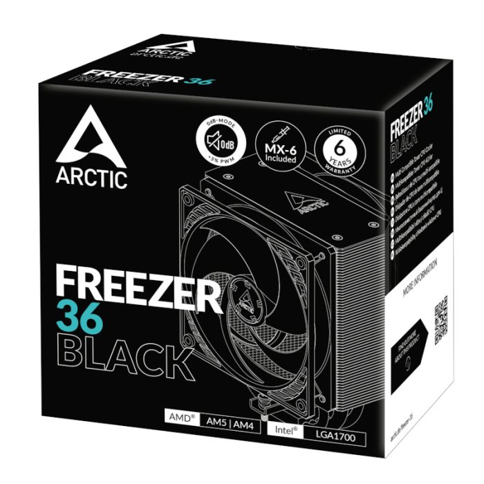 ARCTIC Freezer 36 | Dual Fan Push-Pull | Intel & AMD Compatible | LGA1851 Support | Black - New - Image 1