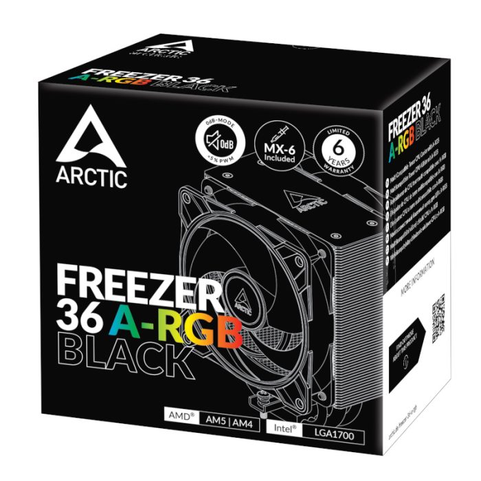 ARCTIC Freezer 36 A-RGB | Dual-Fan Push-Pull | Intel & AMD Compatible | A-RGB Lighting | LGA1851 Ready - New - Image 1