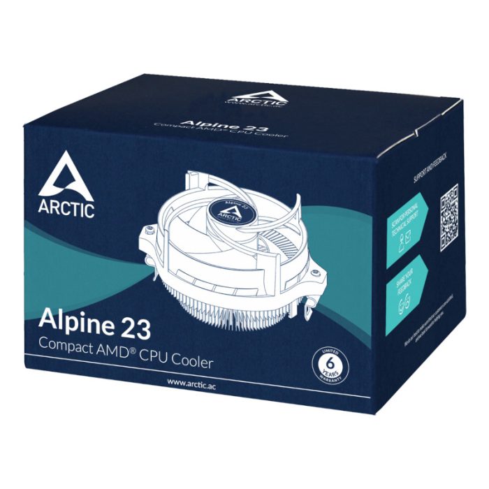 ARCTIC Alpine 23 | 95W Cooling | AM4/AM5 Compatible | PWM Controlled | MX-2 Thermal Compound - New - Image 1