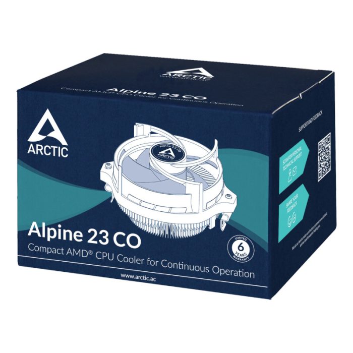 Alpine 23 CO | 100W TDP | AM4/AM5 Socket | PWM Fan Control | Dual Ball Bearing - New - Image 1