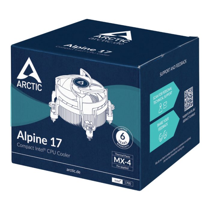 Arctic Alpine 17 | Socket 1700 | PWM Fan Control | MX-4 Pre-Applied | 95W TDP - New - Image 1