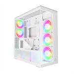 Arctic Xtender | White Transparent | GPU Riser Mount | High-Airflow ATX Case | 5 Pre-Installed Fans – New