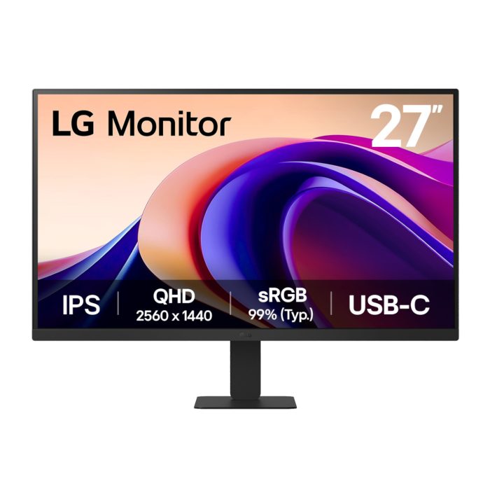 27U631A-B.AFBQ_LG-27-QHD-IPS-Panel-Monitor-with-USB-C-100Hz_wr_01a LG UltraFine 27" | QHD 2560x1440 IPS | 100Hz | USB-C 15W PD - New - Image 1