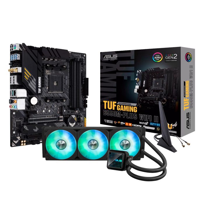 Asus TUF GAMING B550M-PLUS WIFI II and Asus Prime LC 360 ARGB Liquid CPU Cooler Bundle - Image 1