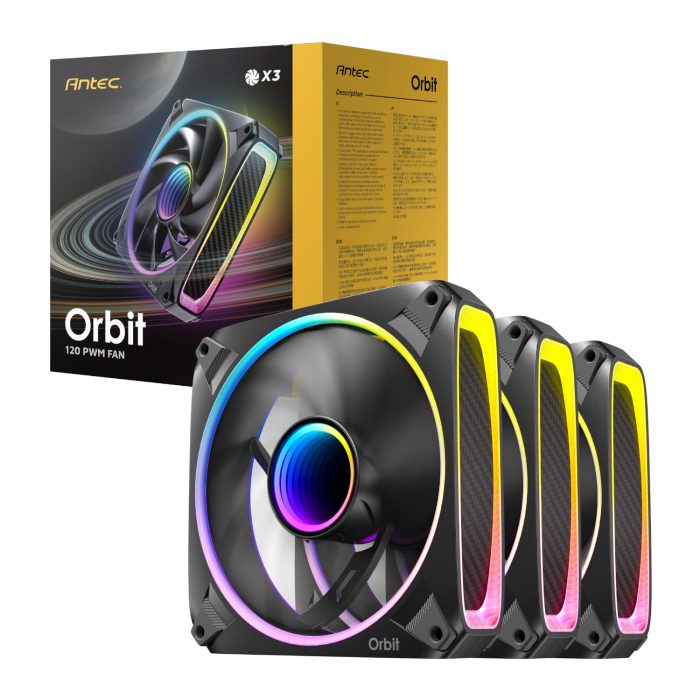 Antec ORBIT PWM | 120mm ARGB Fan | 3-Pack | Fluid Dynamic Bearing - New - Image 1