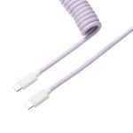 Keychron Coiled Aviator Cable | USB Type-C | GX12 5-Pin Aviator | 136cm Total Length | Light Purple – New