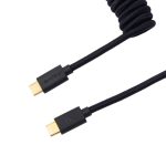 Keychron Coiled Aviator Cable | USB Type-C | Gold-Plated | 136cm Total Length | GX12 Aviator Port – New