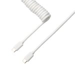 Keychron Coiled Aviator Cable | White | GX12 5-Pin Aviator | USB Type-C | 136cm Total Length – New