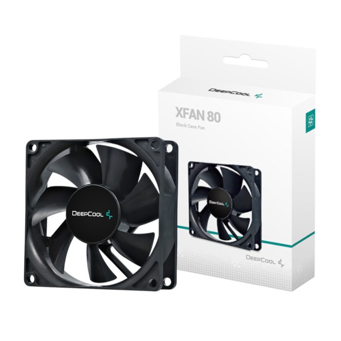 DeepCool XFAN 80mm Case Fan | 1800 RPM | 21.8 CFM Airflow | 20.3dB(A) Quiet | Hydro Bearing - New - Image 1