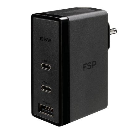 FSP 65W PD USB Type-C Power Adapter | 65W Power Delivery | 100-240V Universal Input | USB-C + USB-A | 90g Compact – New