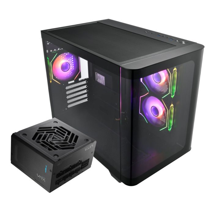 FSP S380 M-ATX ARGB Gaming Chassis + VITA GM 750W PSU Bundle | Micro-ATX Mid Tower | 270° Tempered Glass | 3x ARGB Fans | 750W Gold Modular - New - Image 1