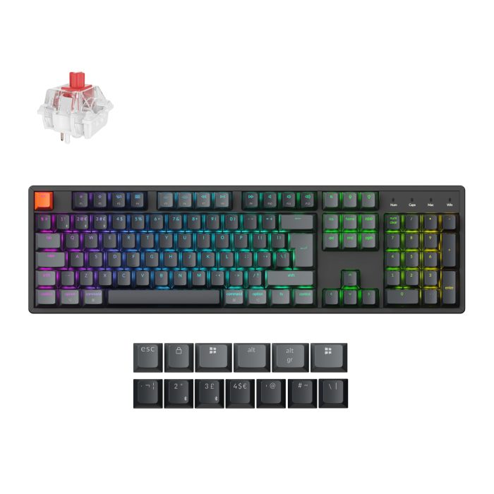 Keychron K10 V2 QMK | Full-Size 104-Key | Bluetooth 5.2 & Type-C | Hot-Swap Super RED Switch | RGB Backlit - New - Image 1