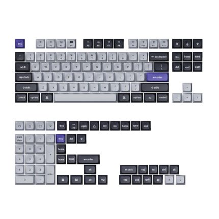 Keychron KSA PBT Keycap Set | Double Shot PBT | KSA Profile | ANSI Layout | Dark Grey & White Smoke - New