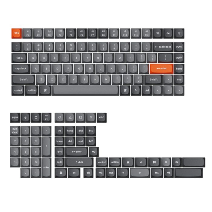 Keychron Double-Shot PBT OSA Keycap Set | Grey | MX Style Stem | 1.3mm Thick | Wide Keychron Compatibility - New - Image 1