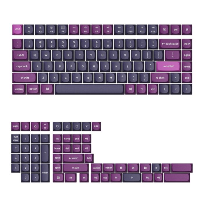 PBT-54_wr_02 Keychron Double Shot OSA PBT Keycap Set | Full Set | MX-Compatible | 1.3mm Thick | Purple - New - Image 1