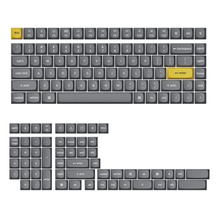 Keychron Double Shot PBT OSA Full Keycap Set | Dark Grey | OSA Profile | 1.3mm Thick | MX-Style Stem - New - Image 1