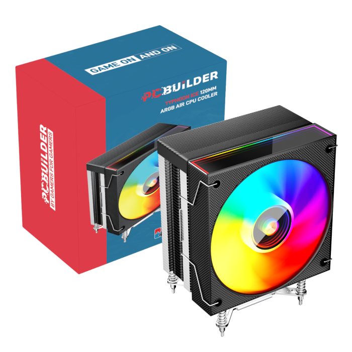 PCBuilder Typhoon ICE | 120mm ARGB | 200W TDP | 4 Heat Pipes | PWM 4-Pin - New - Image 1