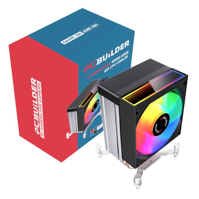 PCBuilder Typhoon Cool | 90mm ARGB Air CPU Cooler | 140W TDP | Intel & AMD Compatible - New - Image 1