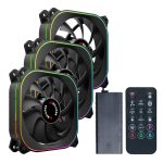 PCBuilder TORNADO CHILL ARGB | 3x 120mm Fans | ARGB Hub & Remote | 1800RPM | Hydraulic Bearing – New