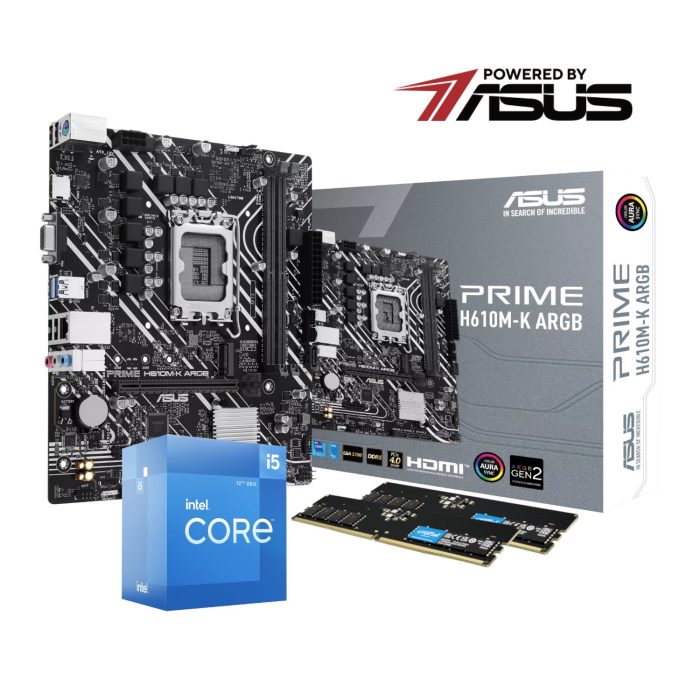 PCBuilder LEVEL UP Core Upgrade Kit | Intel Core i5-12400F | 16GB DDR5 5600MHz | Asus H610 M-ATX | LGA1700 - New - Image 1