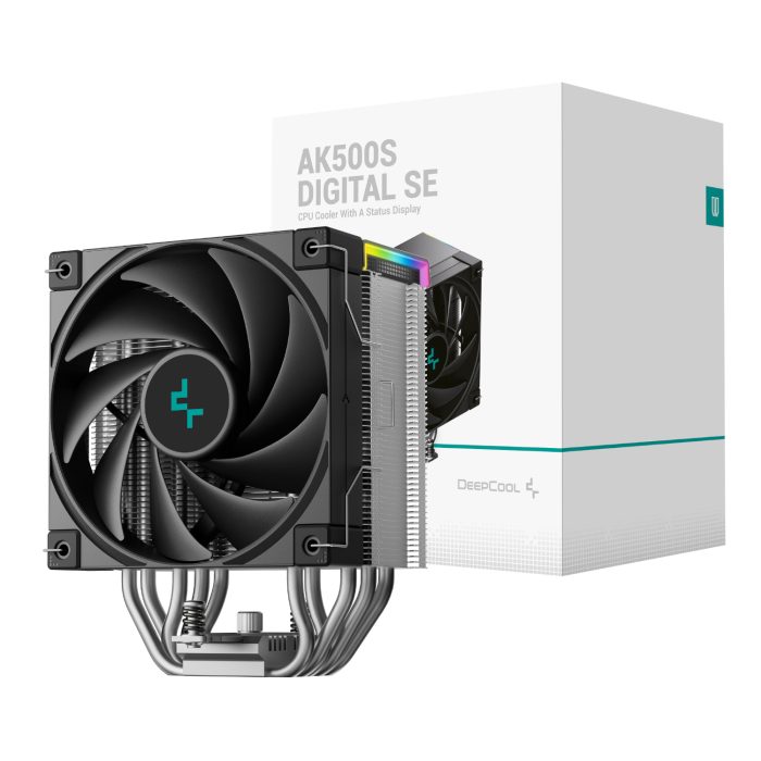 DeepCool AK500S Digital | 120mm PWM Fan | 5x Heatpipe Cooling | Addressable RGB | Black - New - Image 1