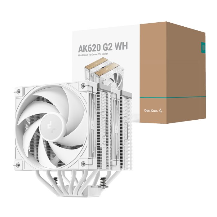 DeepCool AK620 G2 | Dual 120mm PWM Fans | 6x Copper Heatpipes | 57.76 CFM Airflow | White - New - Image 1