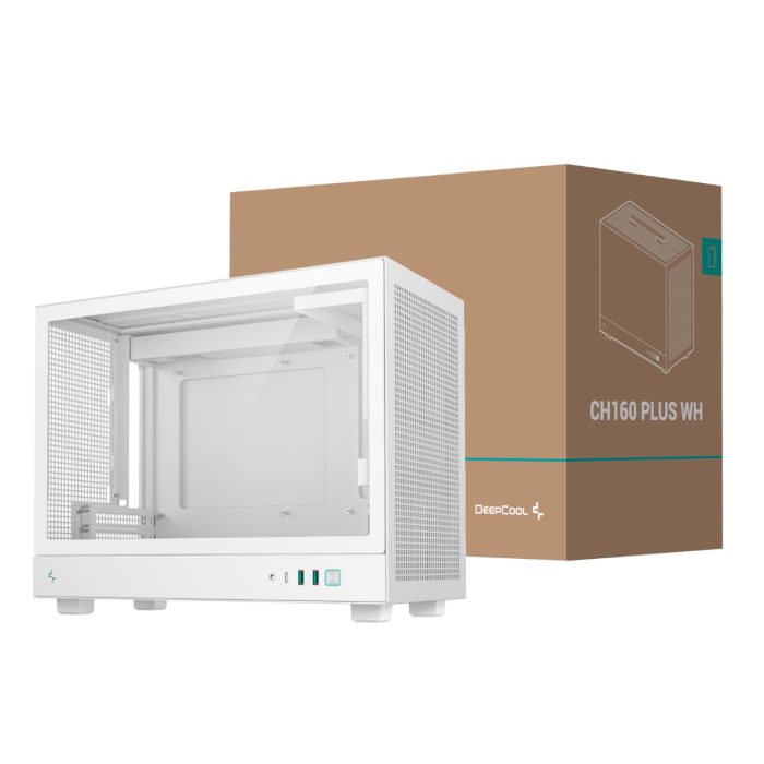 DeepCool CH160 PLUS | Micro-ATX | Tempered Glass Side Panel | 342mm GPU Support | USB-C Front I/O - New - Image 1