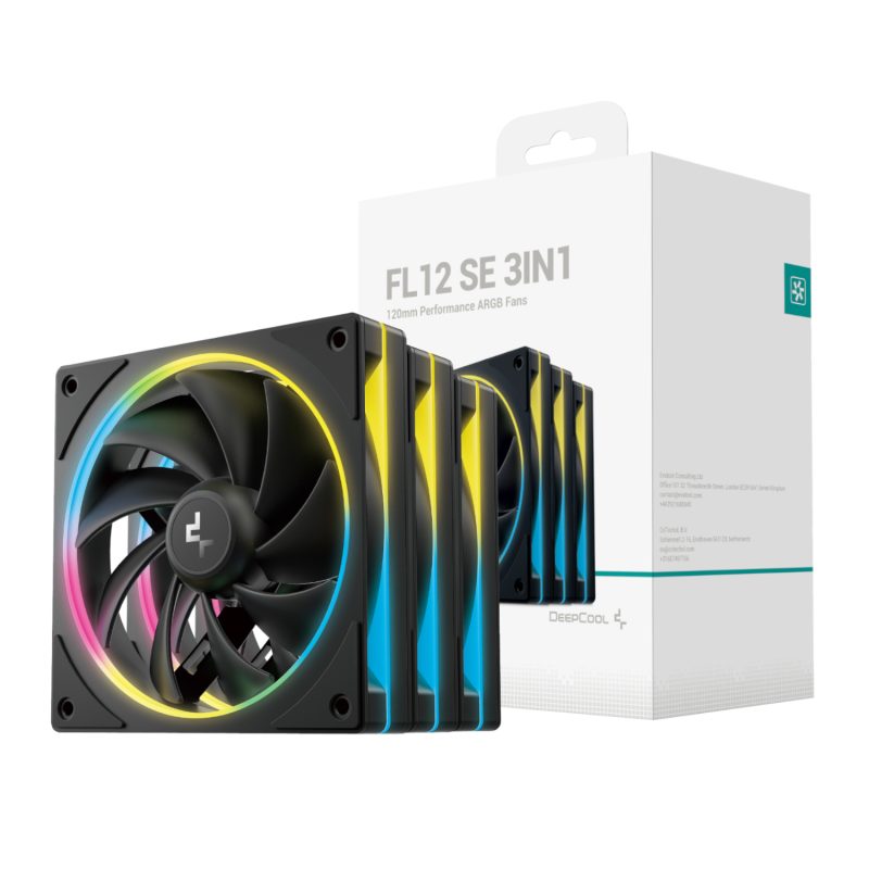 R FL12SE BKAPN3 G DeepCool FL12 SE 3 in 1 ARGB Fan Pack Black wr 01a