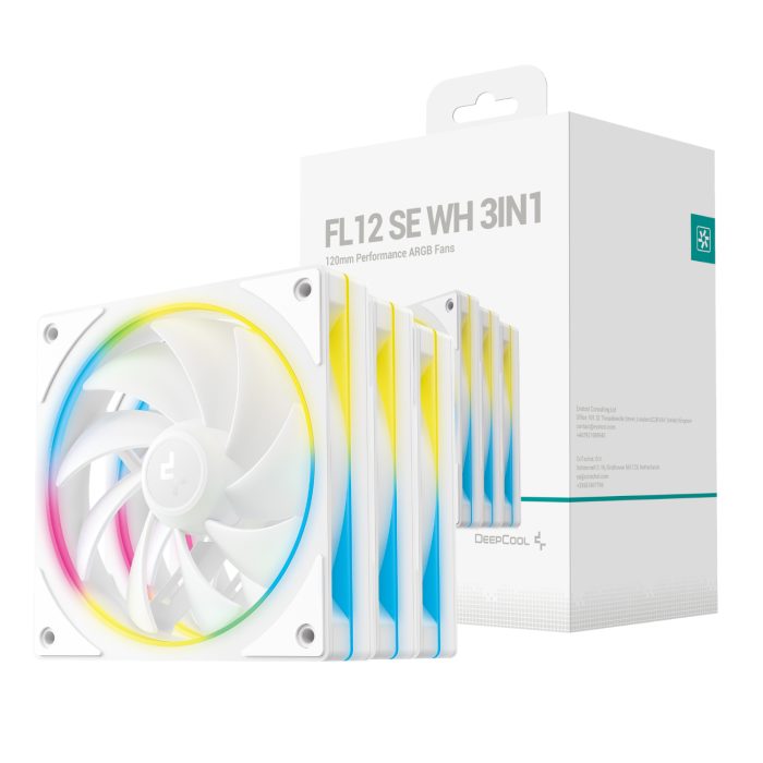 DeepCool FL12 SE | 120mm ARGB Fans | 3-Pack | PWM 400–1900 RPM | Hydro Bearing - New - Image 1