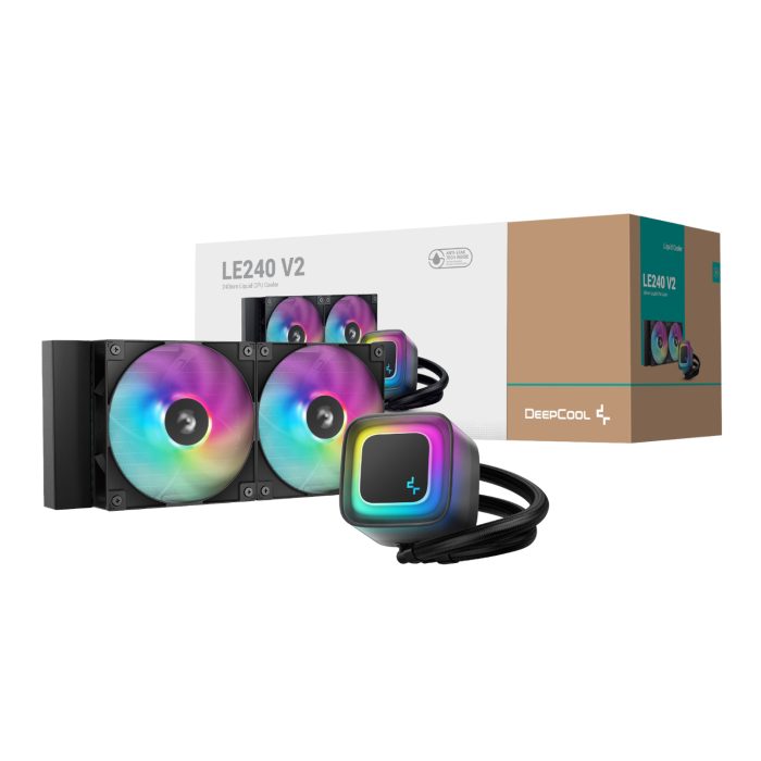 DeepCool LE240 V2 | 240mm ARGB AIO | Dual 120mm PWM Fans | Intel & AMD Compatible - New - Image 1