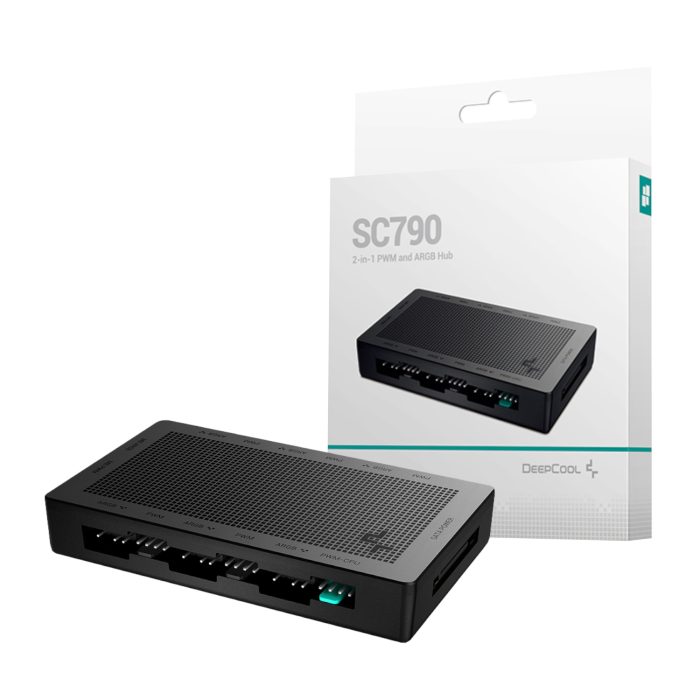 DeepCool SC790 | 6-Port ARGB PWM Fan Hub | Magnetic Mount | SATA Power | 6x 3-Pin ARGB + 6x 4-Pin PWM - New - Image 1