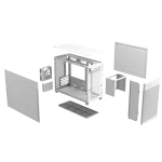 ASUS PRIME AP201 | Mini Tower | Micro-ATX / Mini-ITX | Tempered Glass | White - New