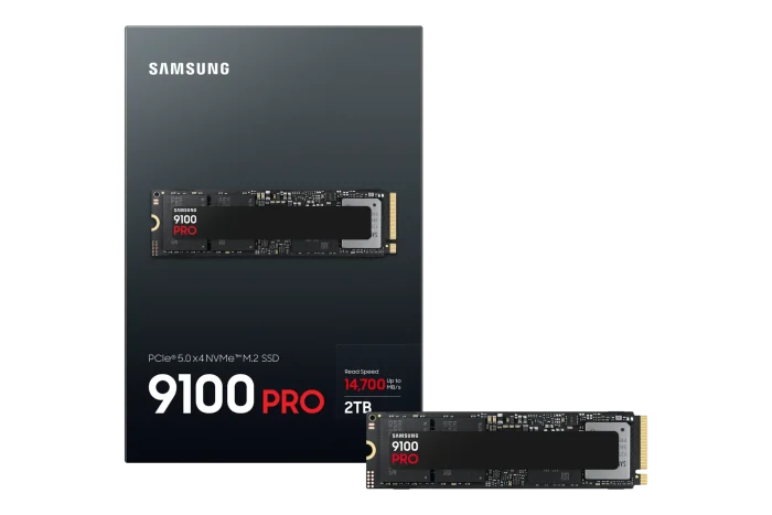 1eb809e96c8b8ee7fb87c479e8f8ddd5893ebe4a Samsung 9100 Pro NVMe SSD | PCIe 5.0 M.2 | 2TB Storage | 14 700 MB/s Read | 13 400 MB/s Write - New - Image 1