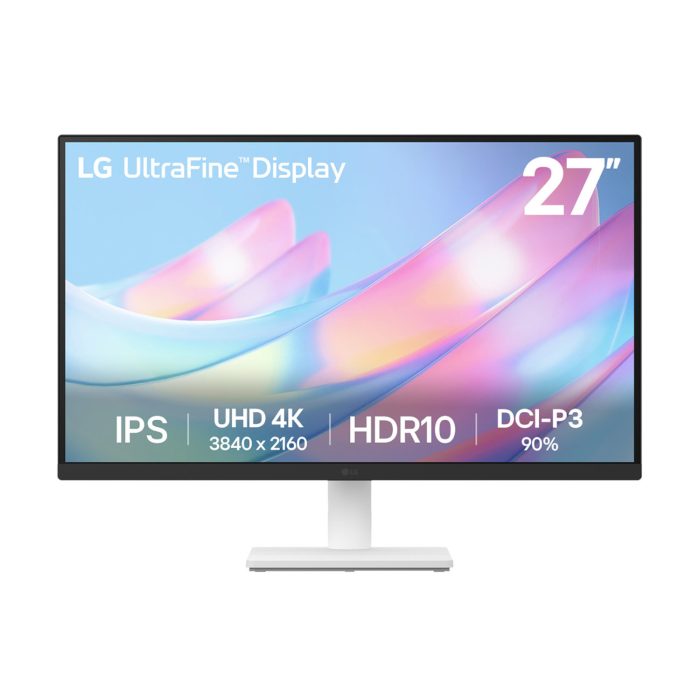 27US500-W.AFB_LG-UltraFine-27-inch-4K-60Hz-UHD-IPS-Monitor-White_wr_01a LG UltraFine 27" 4K UHD IPS Monitor - White - Image 1
