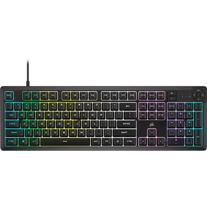 Corsair K55 Core | Zoned RGB Backlit | Rubberdome Keys | Full-Size Gaming Keyboard - New - Image 1